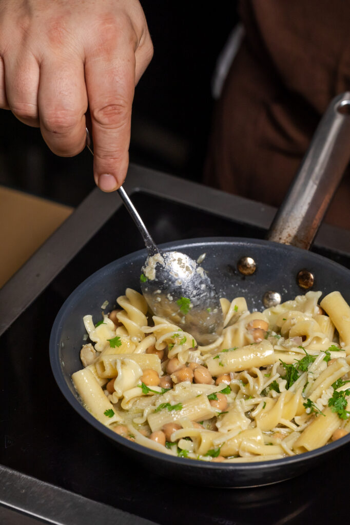 Procedimento - Ricetta Mancini PAsta Mista - Ceci e vongole